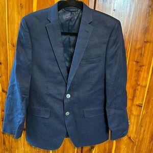Ralph Lauren boys size 16 R linen, navy blue blazer jacket.